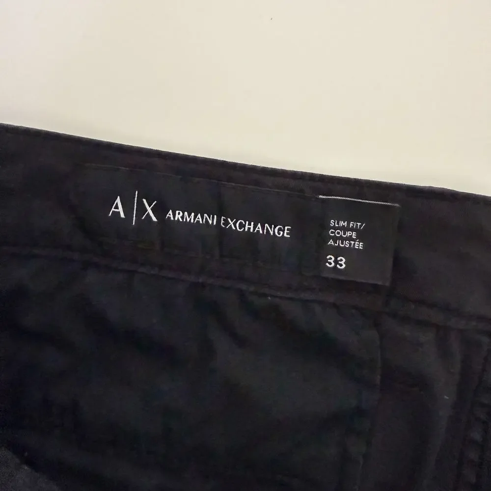 A|X Armani Exchange Slim Fit Chino Pants Black Mens - 33 33x30